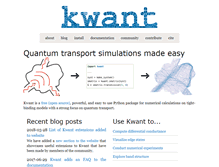 Tablet Screenshot of kwant-project.org